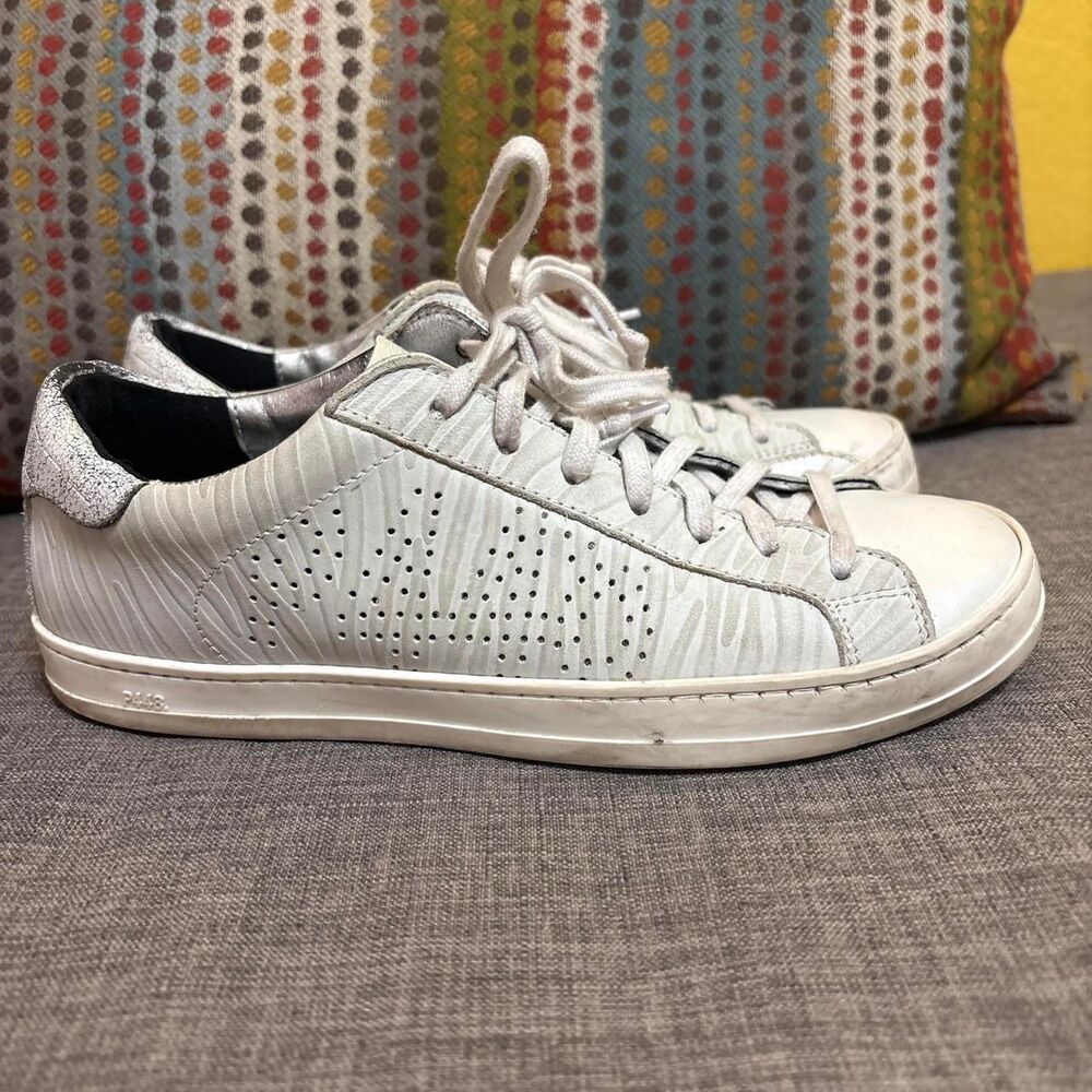 P448 Women's White and Cream Trainers